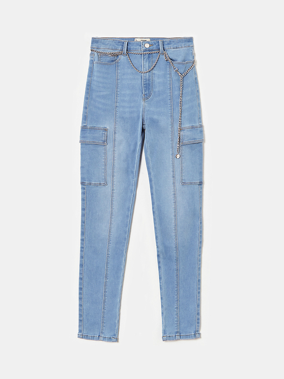 skinny cargo denim jeans