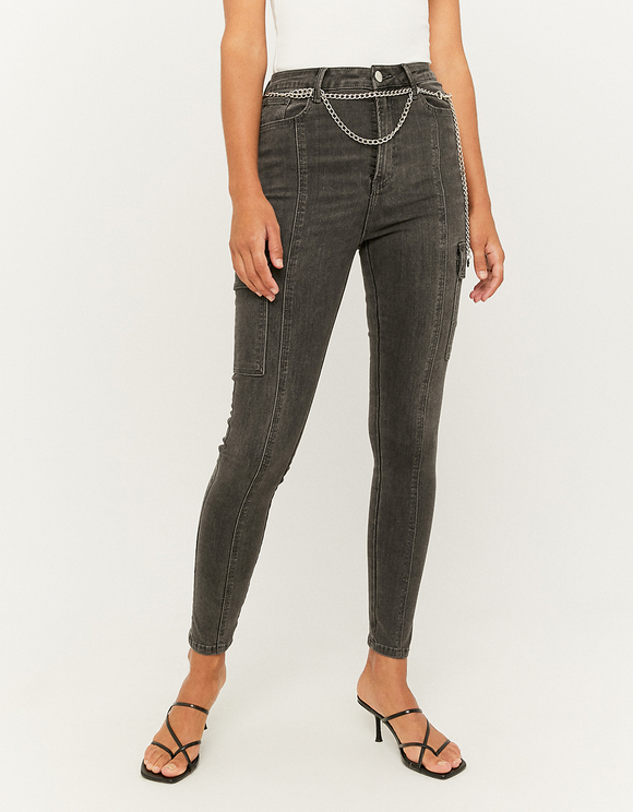 skinny cargo denim jeans