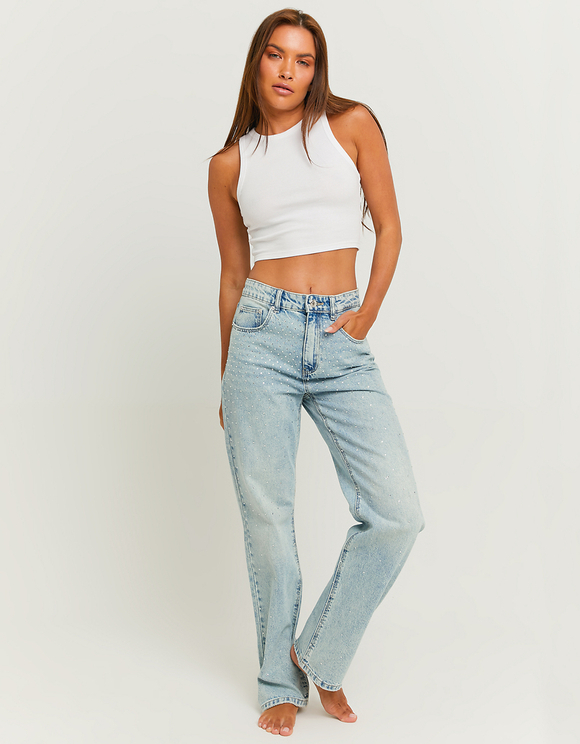DeuYeng Pantalon Métallique Brillant Pour Femme - Taille Haute