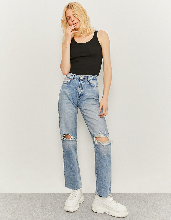 Mid Waist Straight Leg Jeans | TALLY 