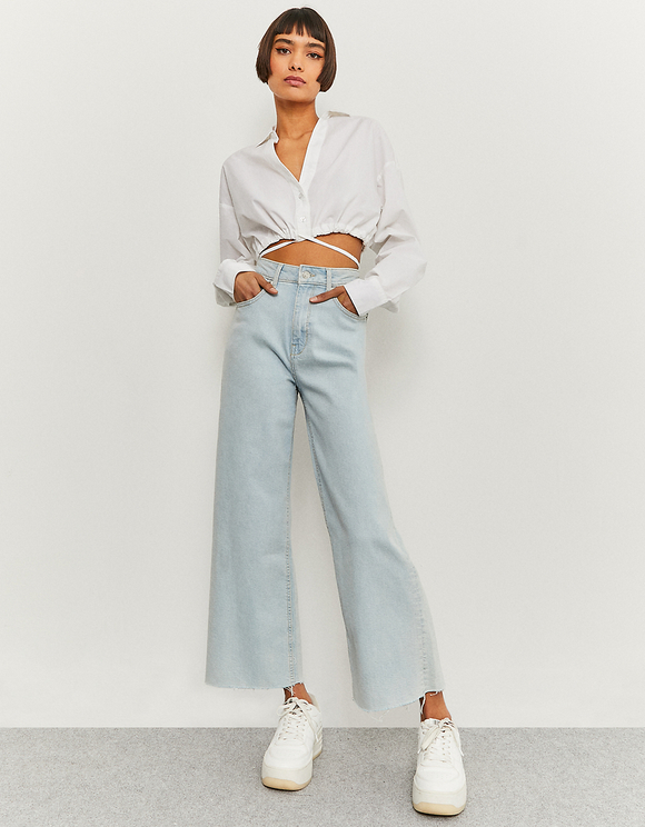 Blue High Waist Wide Leg Jeans | TALLY WEiJL Online Shop
