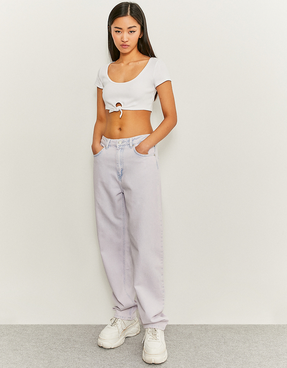 Blue High Waist Dad Jeans | TALLY WEiJL 