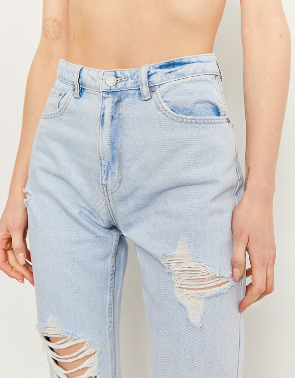 High Waist Ripped Mom Jeans | TALLY 