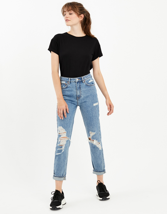 Jeans Mom a Vita Alta