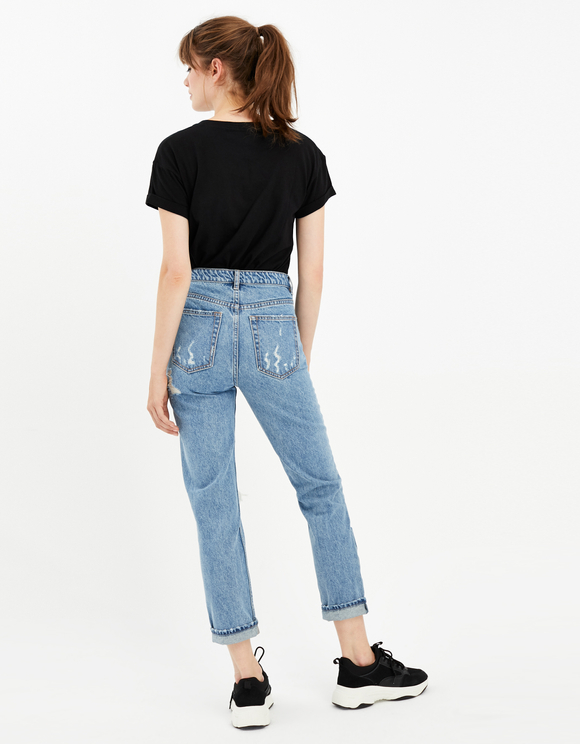 Jeans Mom a Vita Alta