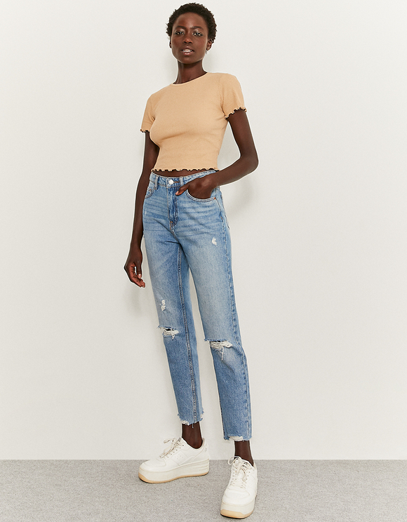 High Waist Ripped Mom Jeans | TALLY 