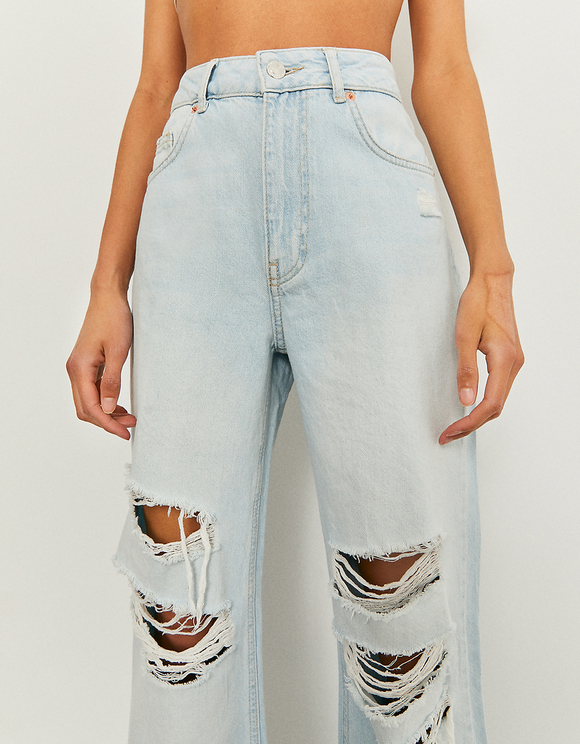 Blue High Waist Wide leg Jeans | TALLY 