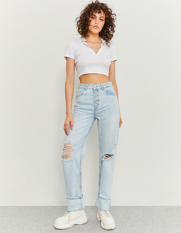 Jeans Dritti a Vita Bassa Blu | TALLY WEiJL Online Shop