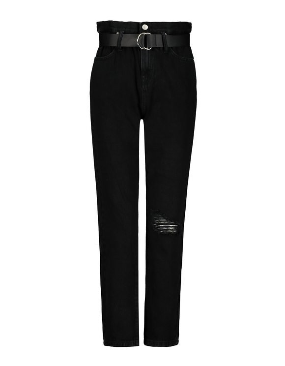 Jeans Paperbag a Vita Alta con Cintura