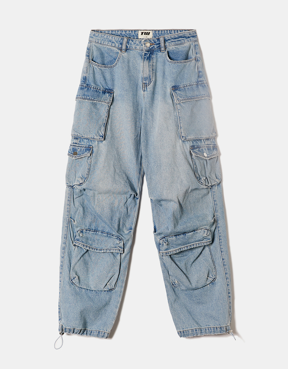 Blue Cargo Parachute Jeans