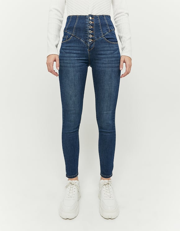 Very High Waist Corset Skinny Jeans 