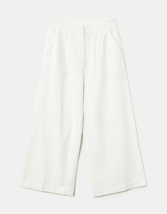 Pantalon léger Taille Haute Blanc