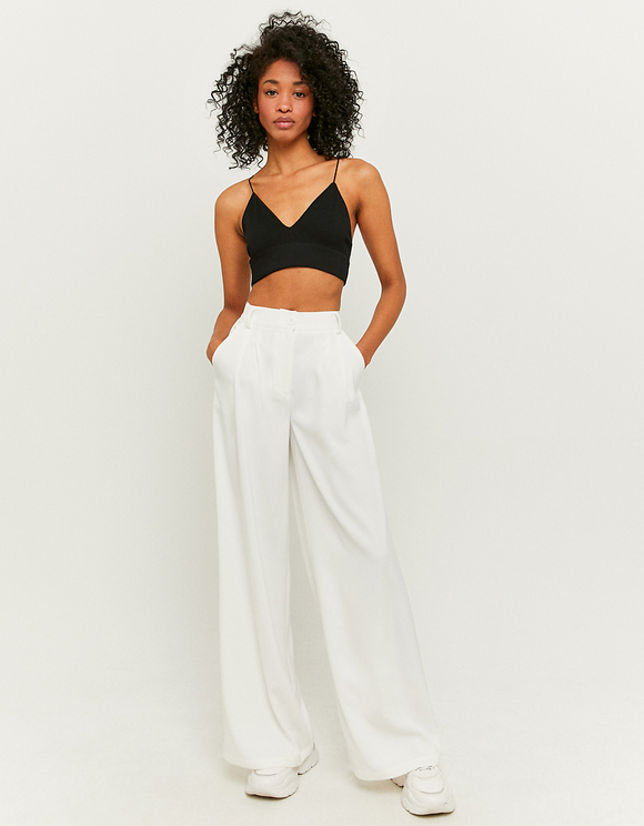 Pantaloni Larghi a Vita Alta Bianchi | TALLY WEiJL Online Shop