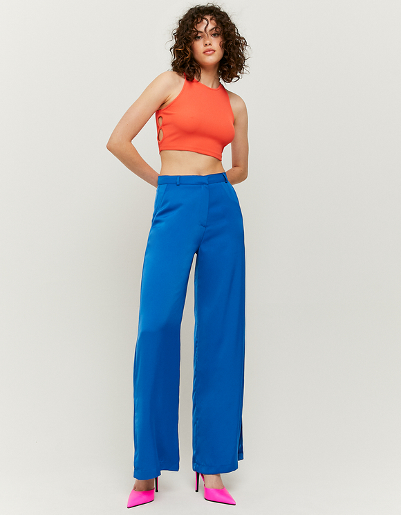 Pantaloni Larghi a Vita Alta Blu | TALLY WEiJL Online Shop