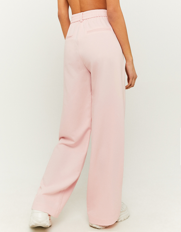 Pink High Waist Wide Leg Trousers 