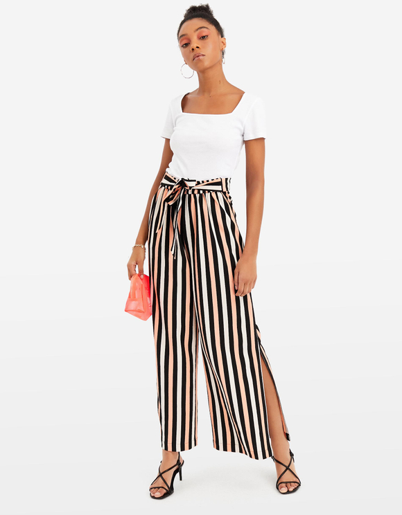 Striped Wide Leg Trousers | TALLY WEiJL Online Shop