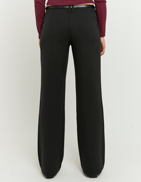 WEWILL　FLAT WAIST TROUSERS Black Straight Mid Waist Trousers | TALLY WEiJL EU International