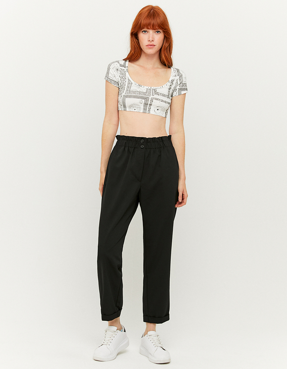 Pantaloni Paperbag Neri a Vita Alta | TALLY WEiJL Online Shop
