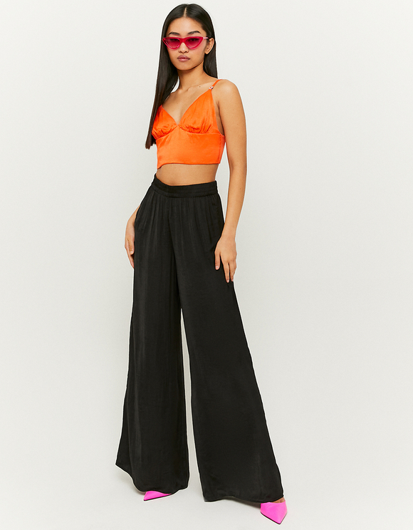Pantaloni a Vita Alta Larghi Neri | TALLY WEiJL Online Shop