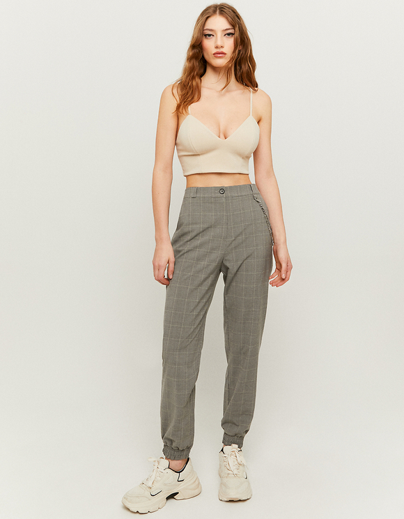 Pantaloni Marroni Fantasia Jogging a Vita Alta | TALLY WEiJL Online Shop