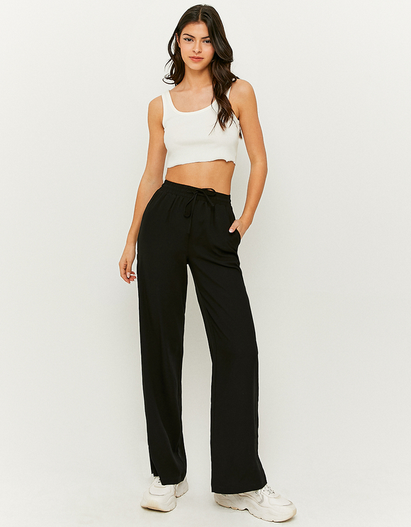 Black High Waist Wide Leg Trousers 