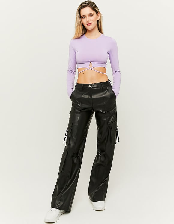 Black Faux Leather Trousers | TALLY WEiJL Online Shop