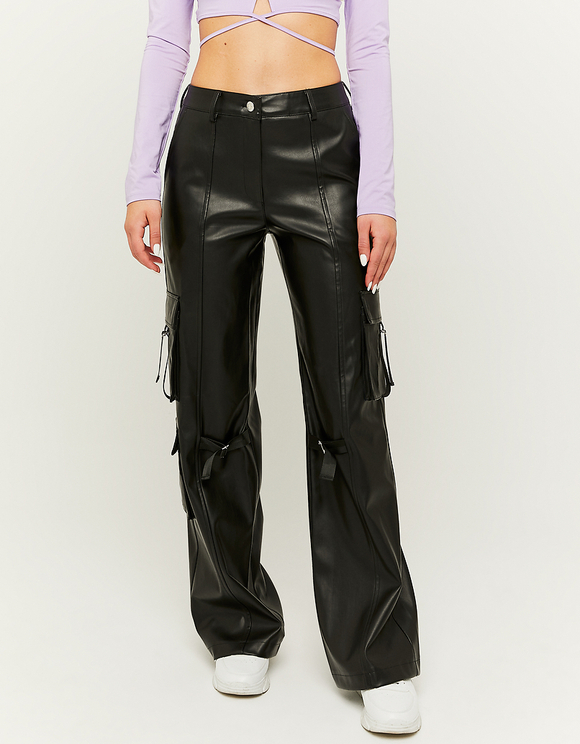Black Faux Leather Trousers | TALLY WEiJL Online Shop