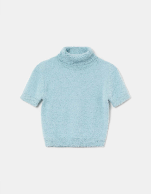 short sleeve fluffy jumper