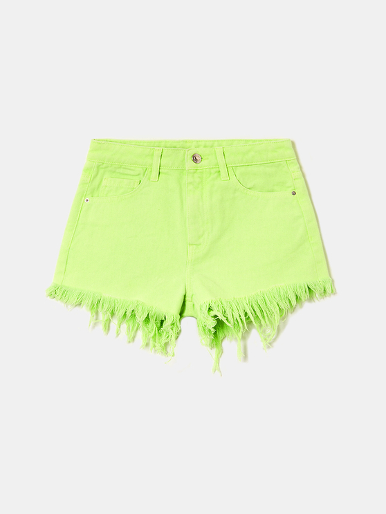 green ripped shorts