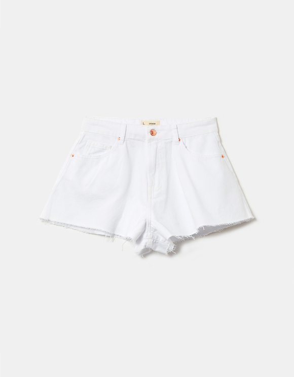 High Waist White Denim Shorts | TALLY 