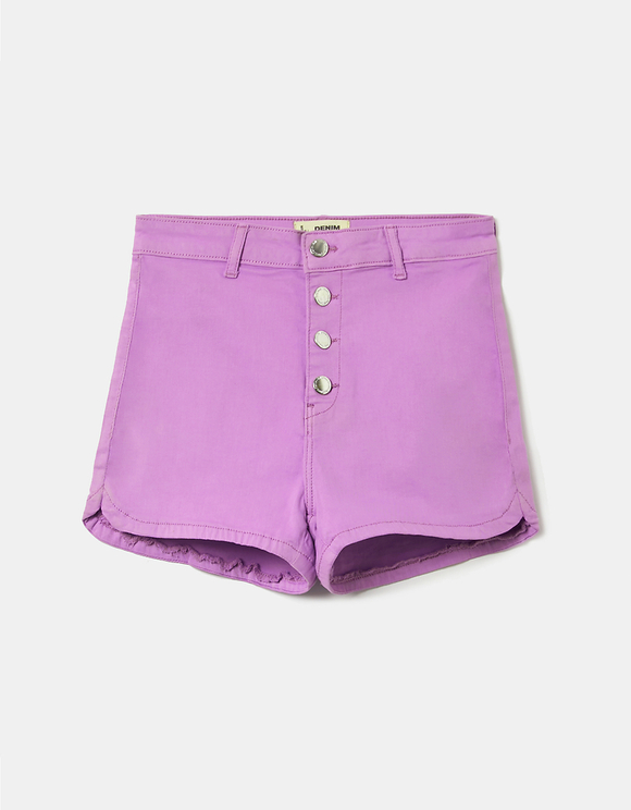 Purple High Waist Basic Shorts | TALLY 