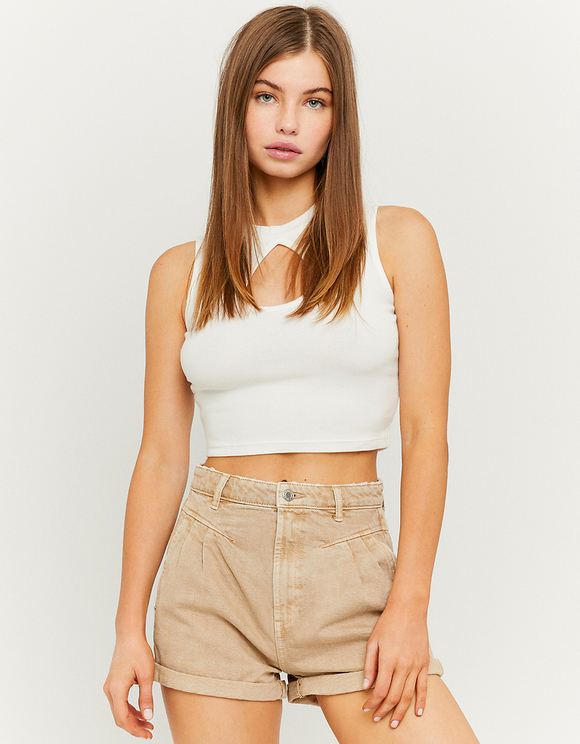 Shorts di Jeans Plissettati Slouchy a Vita Alta | TALLY WEiJL Online Shop