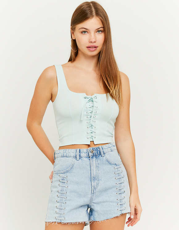 Lace Up High Waist Shorts | TALLY WEiJL 
