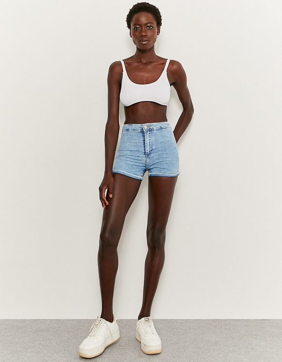Short Skinny en Jean Taille Haute