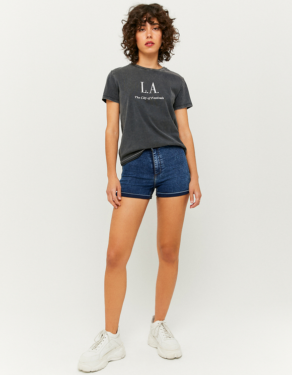 High Waist Skinny Denim Shorts | TALLY 