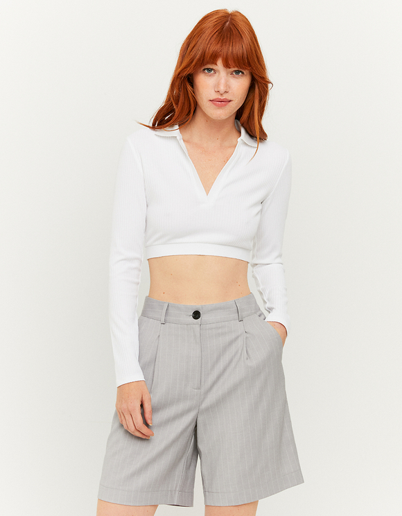 high waisted white bermuda shorts