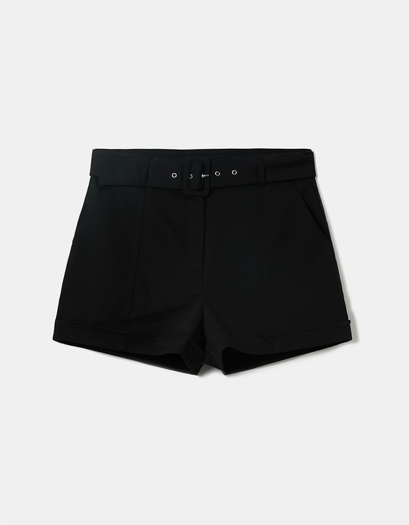 Μαύρο ψηλόμεσο Paperbag Shorts