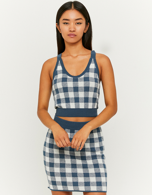 gingham print skirt