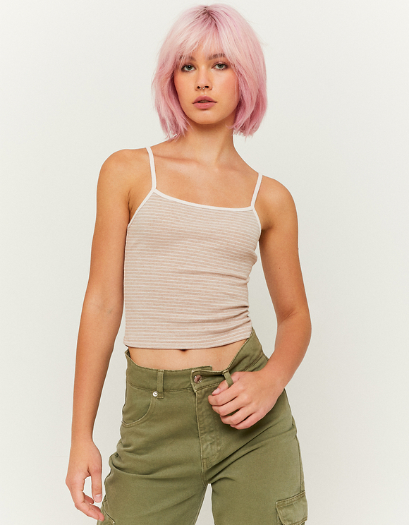 Striped Basic Cropped Top