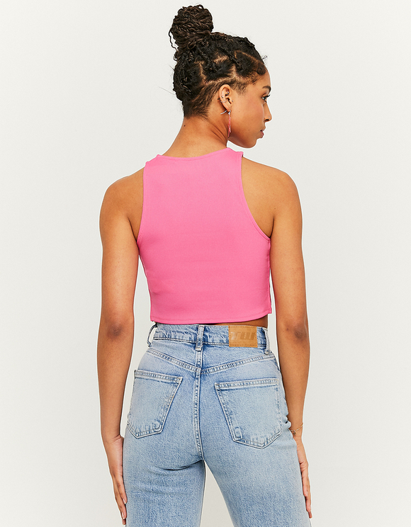 Ribbed Cropped Top With Lateral Cut Out