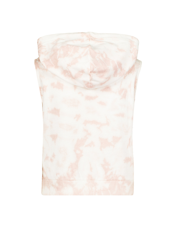 Top Rosa Tie-Dye in Felpa con il Cappuccio