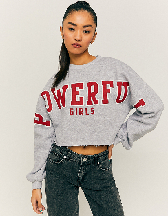 grey cropped sweatshirt