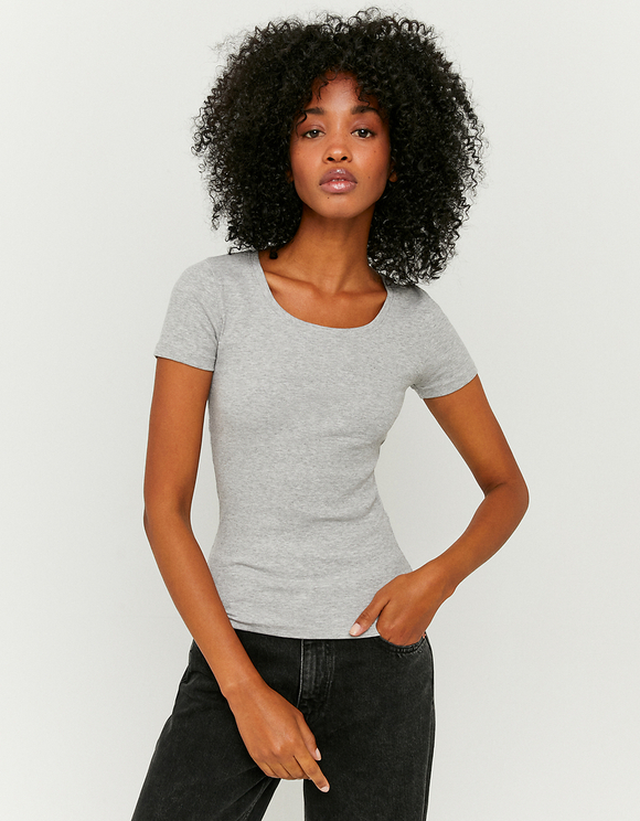 Graues Basic T-Shirt | TALLY WEiJL 