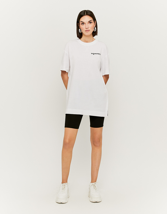 t shirt long blanc