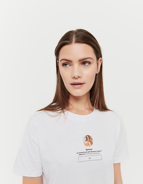 T-Shirt Bianca Stampa Venere