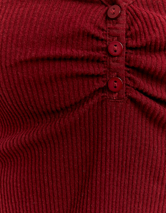 Κόκκινο Basic T-shirt με λαιμόκοψη