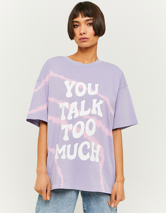 Black Oversize Slogan T-shirt | TALLY 