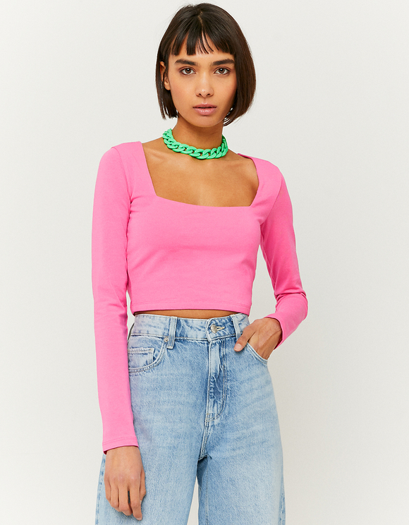Top Rosa Corto a Maniche Lunghe | TALLY WEiJL Online Shop