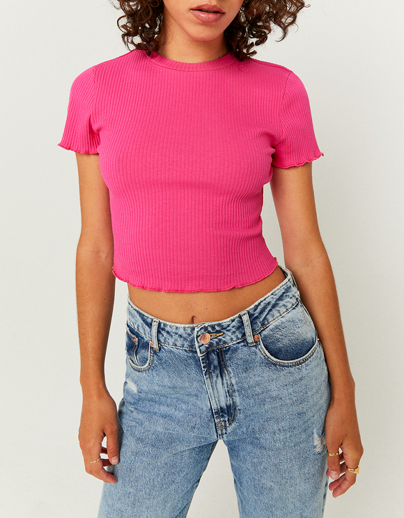 Pink Cropped T-shirt | TALLY WEiJL Online Shop