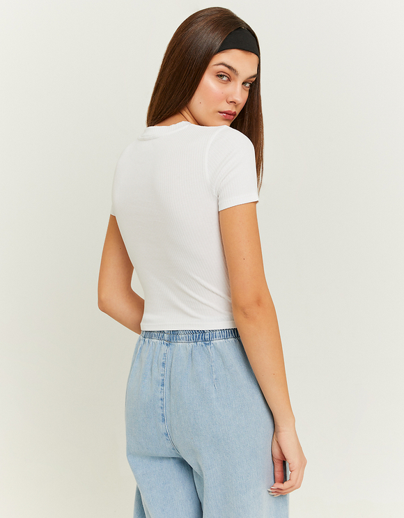 T-shirt Bianca Scollo AV in Abbigliamento Donna